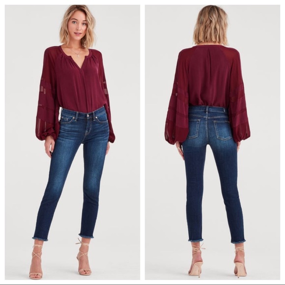 7 For All Mankind Denim - 7 For All Mankind Roxanne Frayed Hem Ankle Jeans